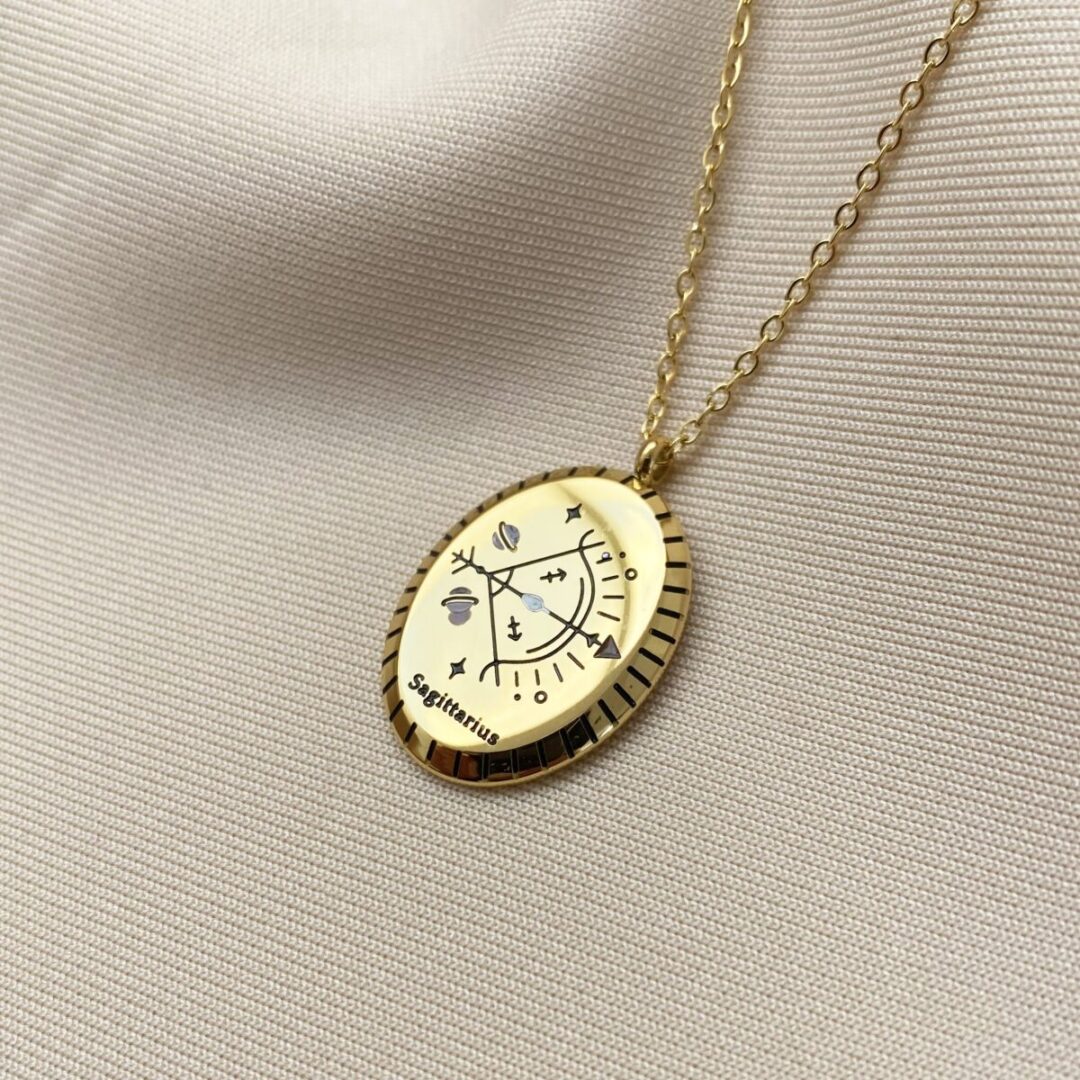 Sagittarius Zodiac Enamel Necklace