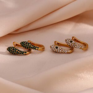 White Snake Earrings