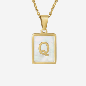 Letter Q Nacar Necklace