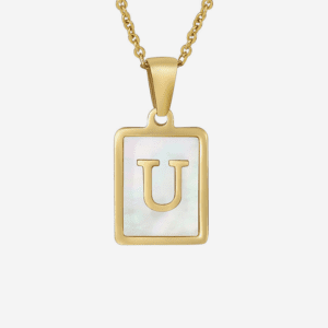Letter U Nacar Necklace